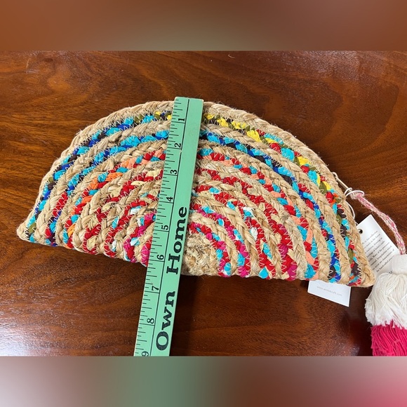 NWT Boho Antik Kraft Chindi Moon Clutch - Picture 6 of 8